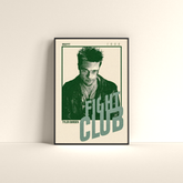 Fight Club Tyler Durden poster by Dripster featuring Brad Pitt in green graphic design